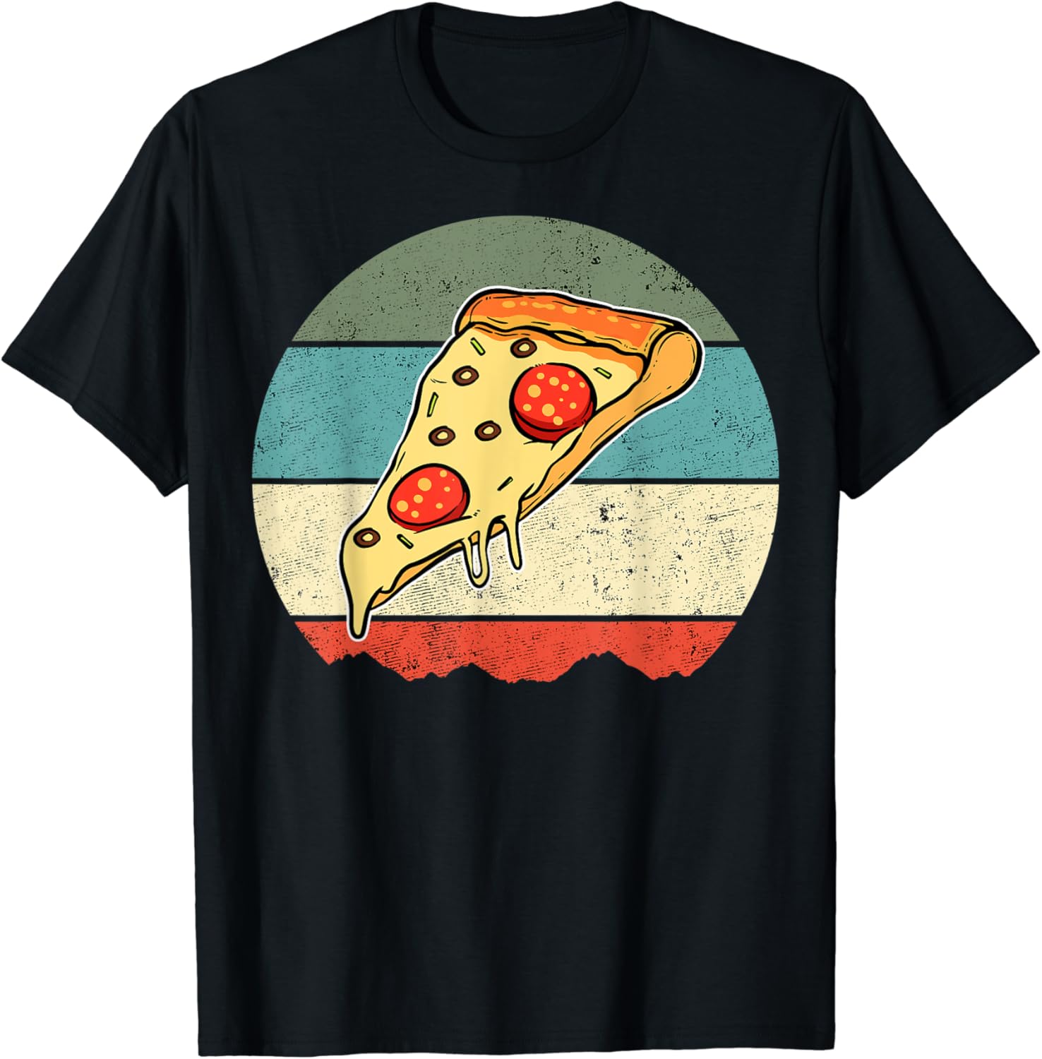 Pizza Vintage TShirt Amazon.co.uk Fashion